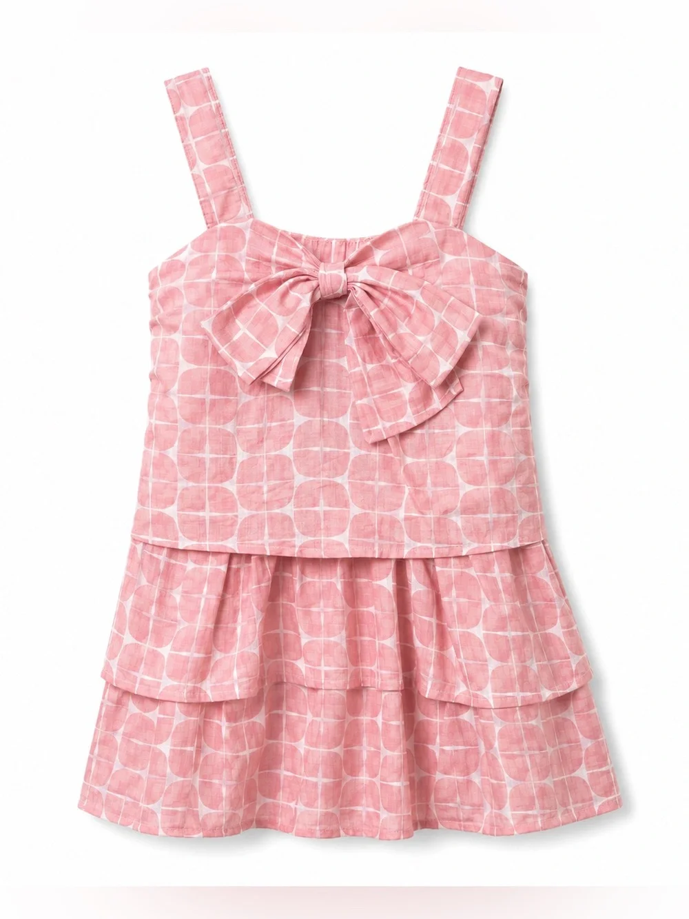 Girls Summer Set: Lavender Tee & Shorts, Coral Ruffle Dress, Sage Tiered Dress